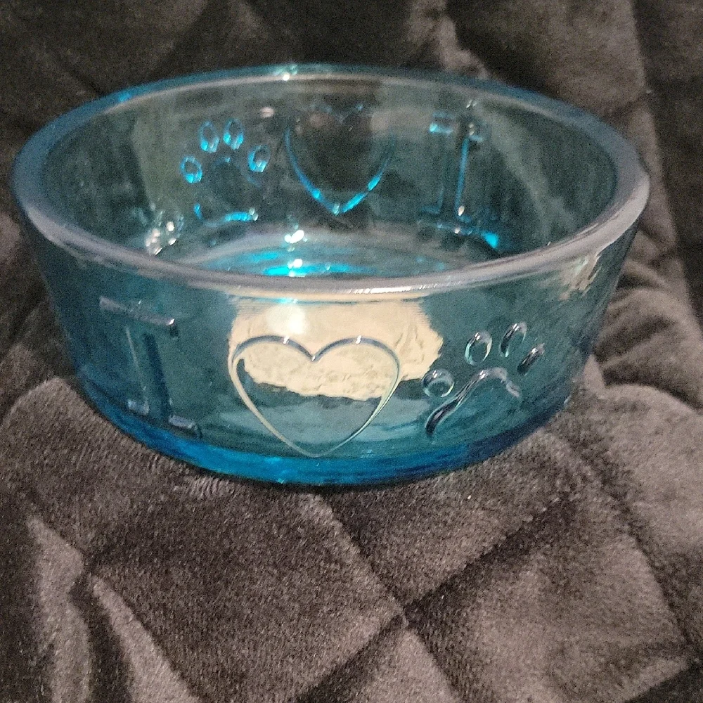 Blue Recycled Glass Bowl